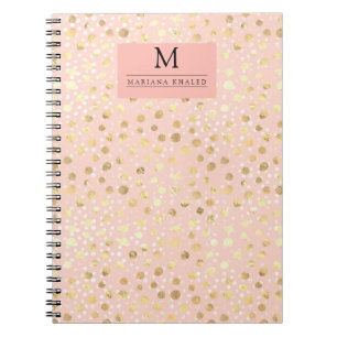 Caderno Espiral Dons gold Pink Animal Print Monograma name