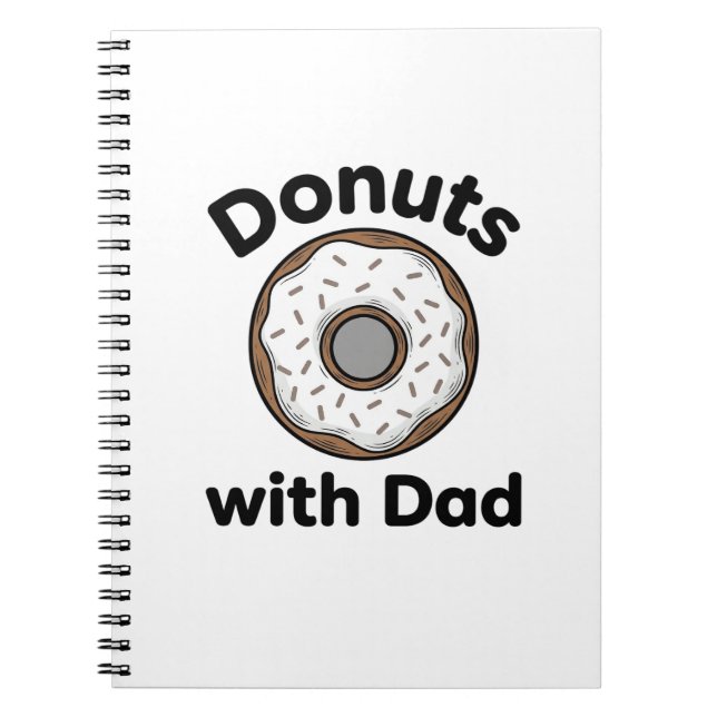 Caderno Espiral Donuts Com O Papai Design De Camisa De Donut Vinta (Frente)