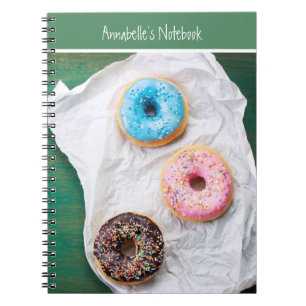 Caderno Espiral Donuts Personalizados Yum Escola