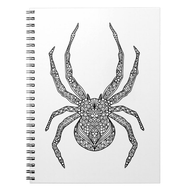 Caderno Espiral Doodle da aranha (Frente)