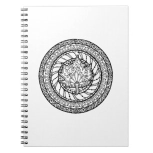 Caderno Espiral Doodle da folha de bordo do outono