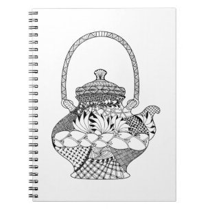 Caderno Espiral Doodle do bule