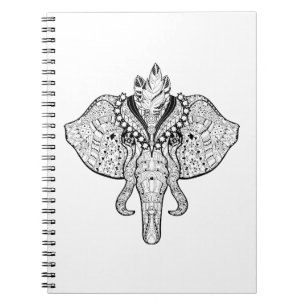 Caderno Espiral Doodle do elefante do circo