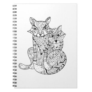 Caderno Espiral Doodle do Fox de Boho