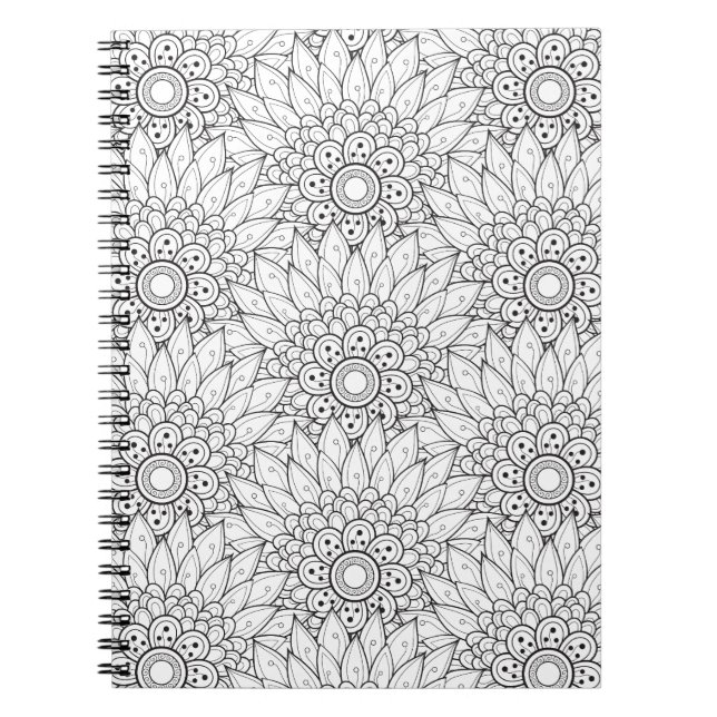 Caderno Espiral Doodle floral do jardim (Frente)