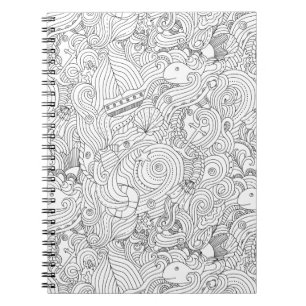 Caderno Espiral Doodle náutico