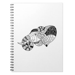 Caderno Espiral Doodle principal de Zenstyle do elefante
