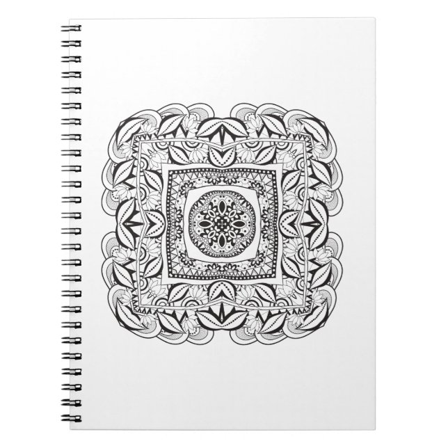 Caderno Espiral Doodle quadrado decorativo bonito (Frente)