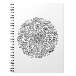 Caderno Espiral Doodle redondo do design