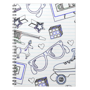 Caderno Espiral Doodle totalmente épico dos anos 80