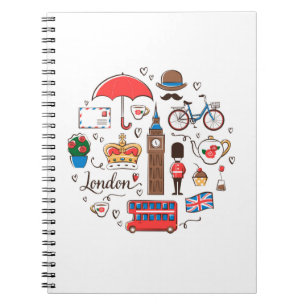 Caderno Espiral Doodles de Londres