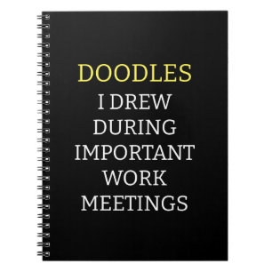Caderno Espiral Doodles Que Desenhei Durante Reuniões De Trabalho