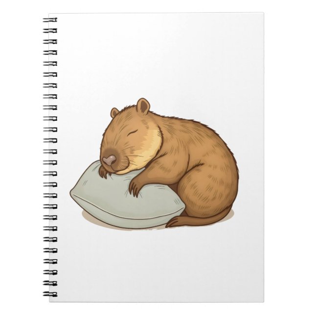 Caderno Espiral dormindo Capybara Sleepybara (Frente)