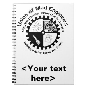 Caderno espiral dos engenheiros loucos