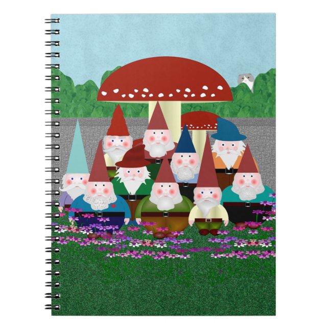 Caderno Espiral dos Gnomos de Jardim (Frente)