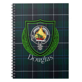Caderno Espiral Douglas Scottish Clan Tartan & Crest