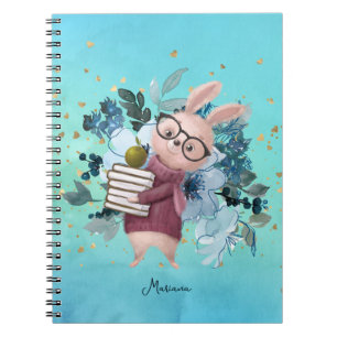 Caderno Espiral Dourada Brilhante e Aquarela, professor de Flor Az