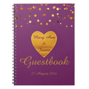 Caderno Espiral Dourada Confetti Glitter Faux Foil Blue Guest