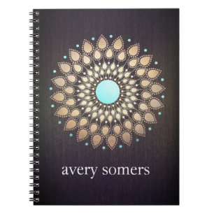 Caderno Espiral Dourada Lotus Yoga e Meditação Professora Bem-Esta