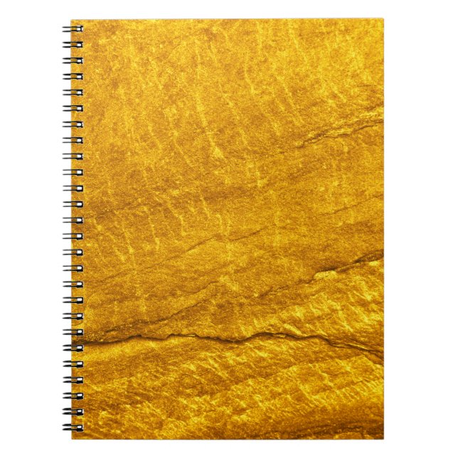 Caderno Espiral Dourada textura de pedra. abstrato, antiga,  (Frente)