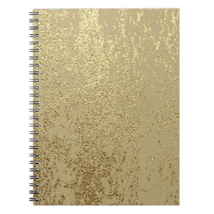 Caderno Espiral Dourada textura granulada para criar efeito angust