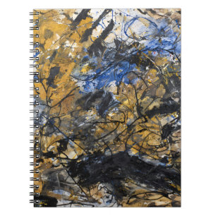 Caderno Espiral Dourado Abstrato negro e sujo