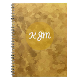 Caderno Espiral Dourado Bokeh