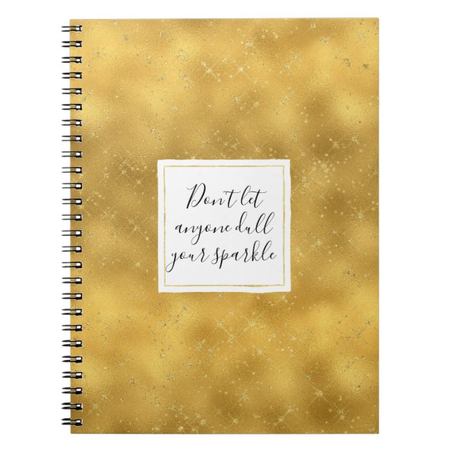 Caderno Espiral Dourado brilho Sparkles (Frente)