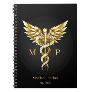 Caderno Espiral Dourado Caduco Poligonal
