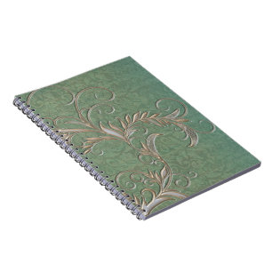 Caderno Espiral Dourado Dano do Efeito do Chá com Embeluras
