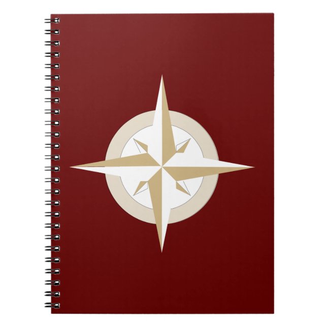 Caderno Espiral Dourado e branco em vermelho (Frente)