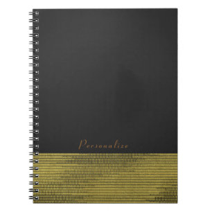 Caderno Espiral Dourado Fosco Moderno Glam Sequins Chique Elegante