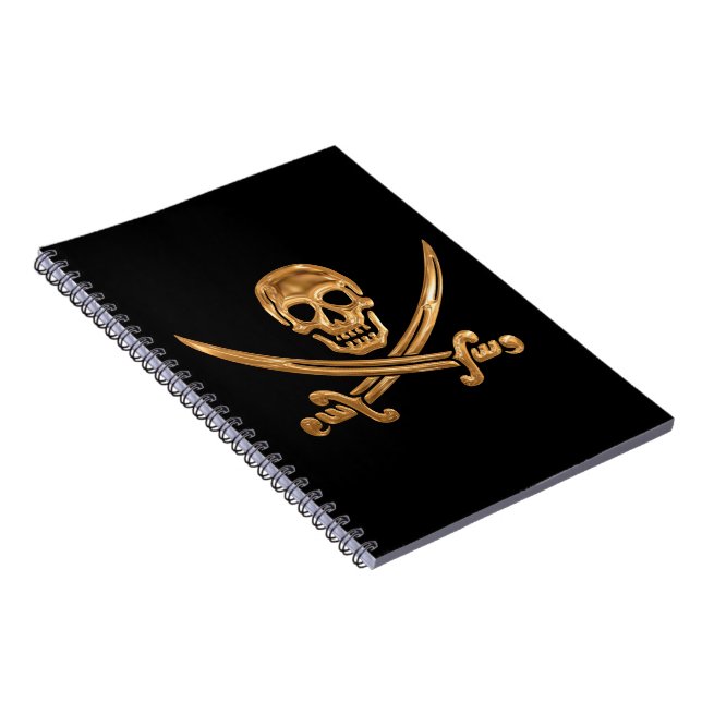 Caderno Espiral Dourado Jolly Roger (Lado Direito)