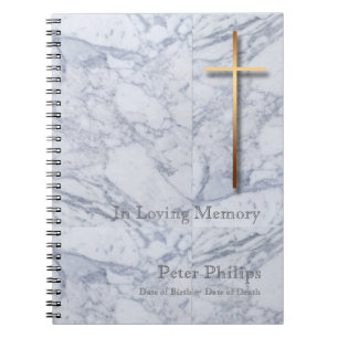 Caderno Espiral Dourado Marble 1 Memorial Funeral