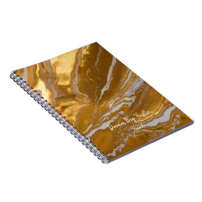 Caderno Espiral Dourado Marble Luxurioso (Lado Direito)