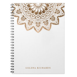 Caderno Espiral Dourado Medallion Shimmer Mandala