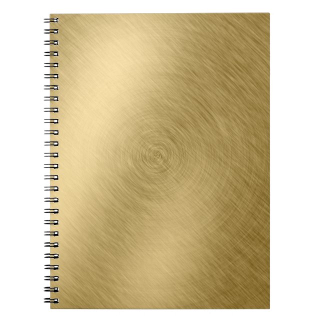 Caderno Espiral Dourado metal escovado fundo ou textureabstrato,a (Frente)