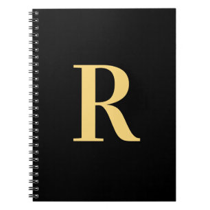 Caderno Espiral Dourado mínimo de monograma moderno