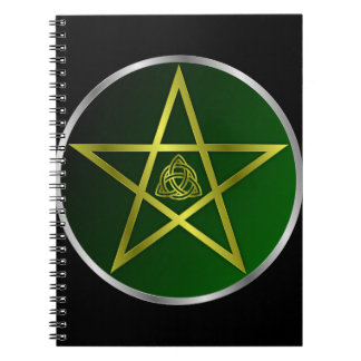 Caderno Espiral Dourado pentáculo