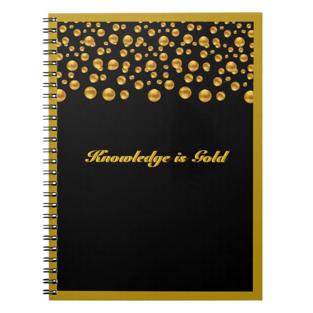 Caderno Espiral Dourado Ponto Confetti (Frente)
