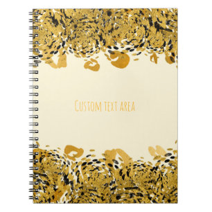 Caderno Espiral Dourado & Preto Exótico Jungle Elegante Glam Cheet