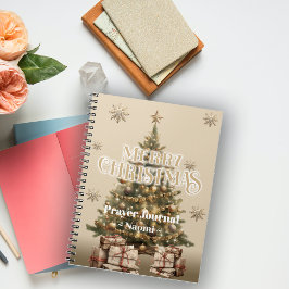 Caderno Espiral Dourado Quente Antiquado de Natal Tradicional