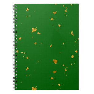 Caderno Espiral Dourados Flakes em Emerald Green