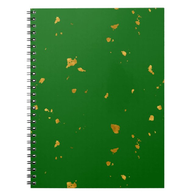 Caderno Espiral Dourados Flakes em Emerald Green (Frente)