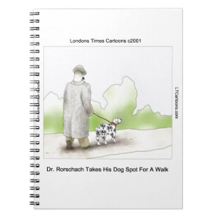 Caderno Espiral Dr Rorschach Leva o Cachorro Spot para um Passeio 