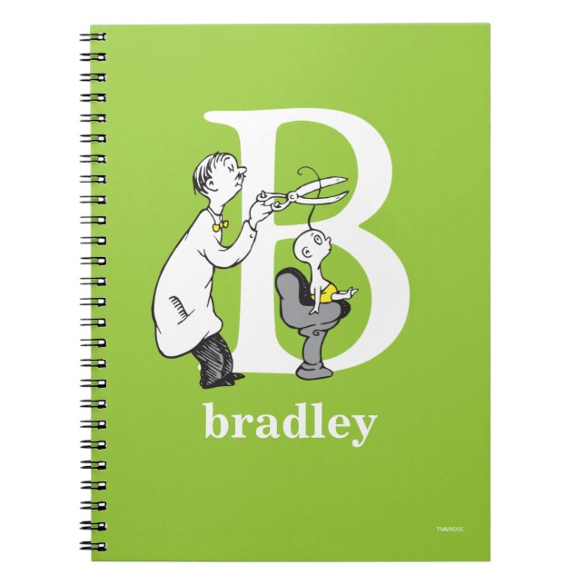 Caderno Espiral Dr. Seuss ABC: Letra B - Branco | Adicione seu nom (Frente)