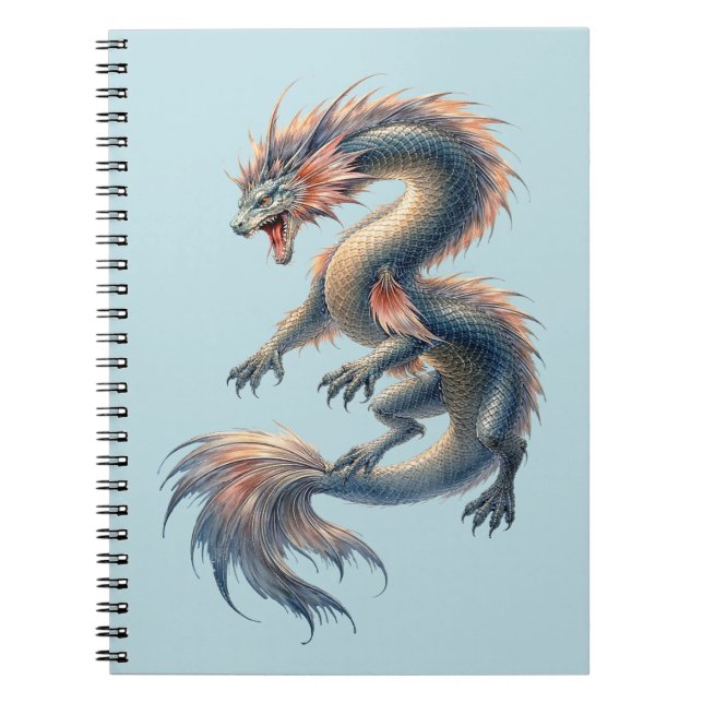 Caderno Espiral Dragão Aquático (Frente)