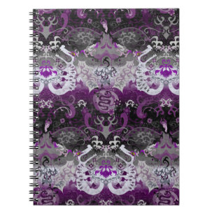 Caderno Espiral Dragão Asexual - Cores de Sinalizador do Orgulho
