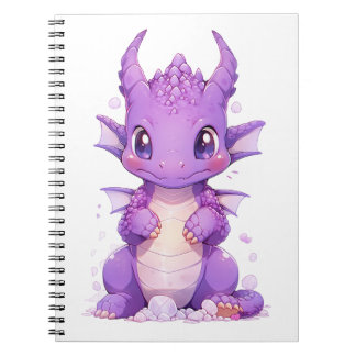 Caderno Espiral Dragão-Bebê-Roxo