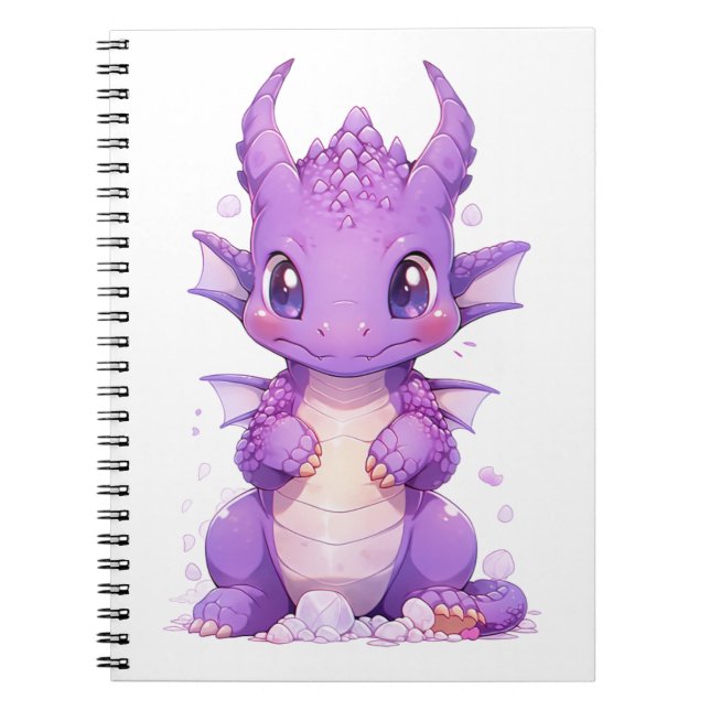 Caderno Espiral Dragão-Bebê-Roxo (Frente)